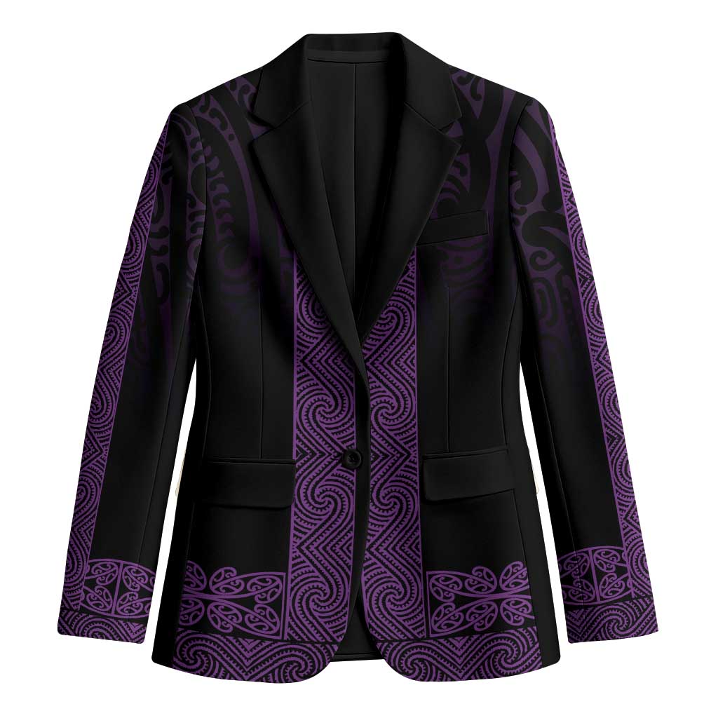 New Zealand Maori Kowhaiwhai Blazer Waiporoporo Maui and Mangopare LT9 Unisex Purple - Polynesian Pride