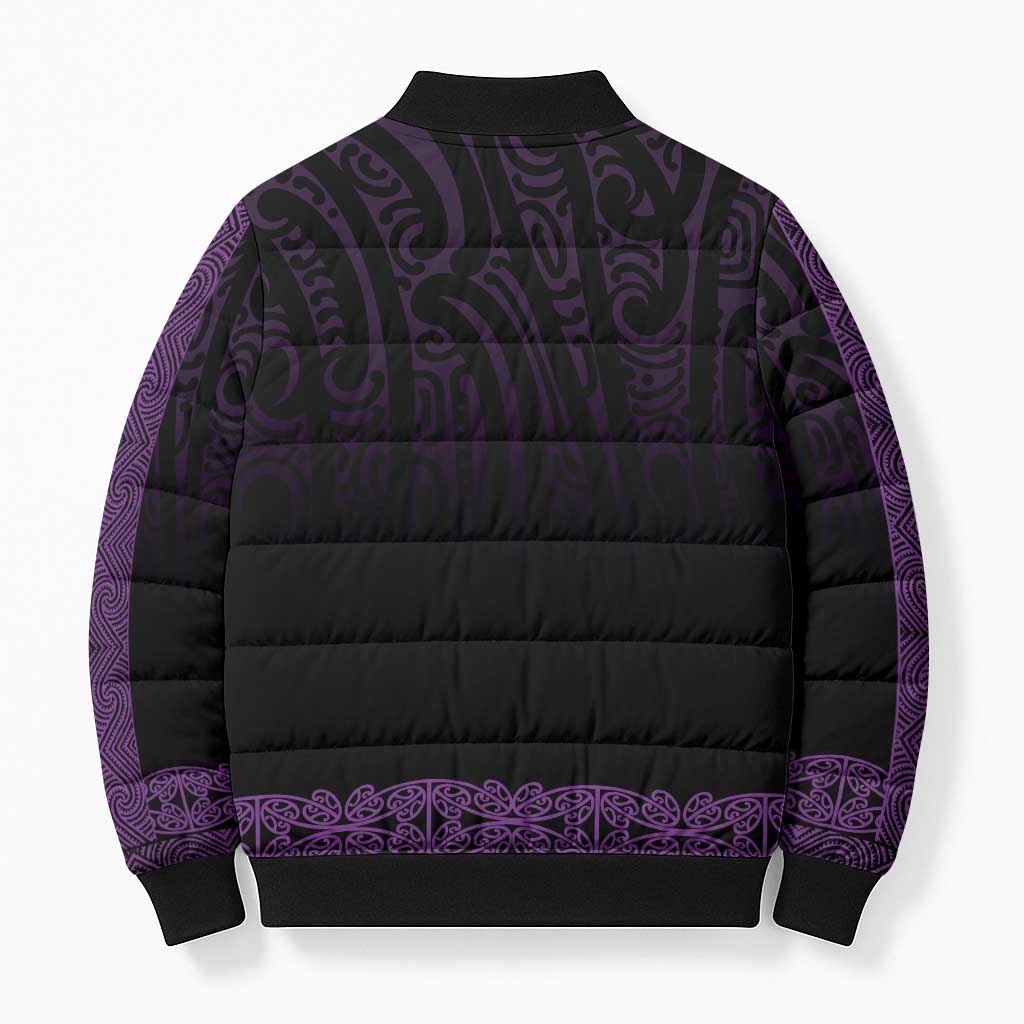 New Zealand Maori Kowhaiwhai Bomber Puffer Jacket Waiporoporo Maui and Mangopare LT9 - Polynesian Pride