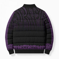 New Zealand Maori Kowhaiwhai Bomber Puffer Jacket Waiporoporo Maui and Mangopare LT9 - Polynesian Pride