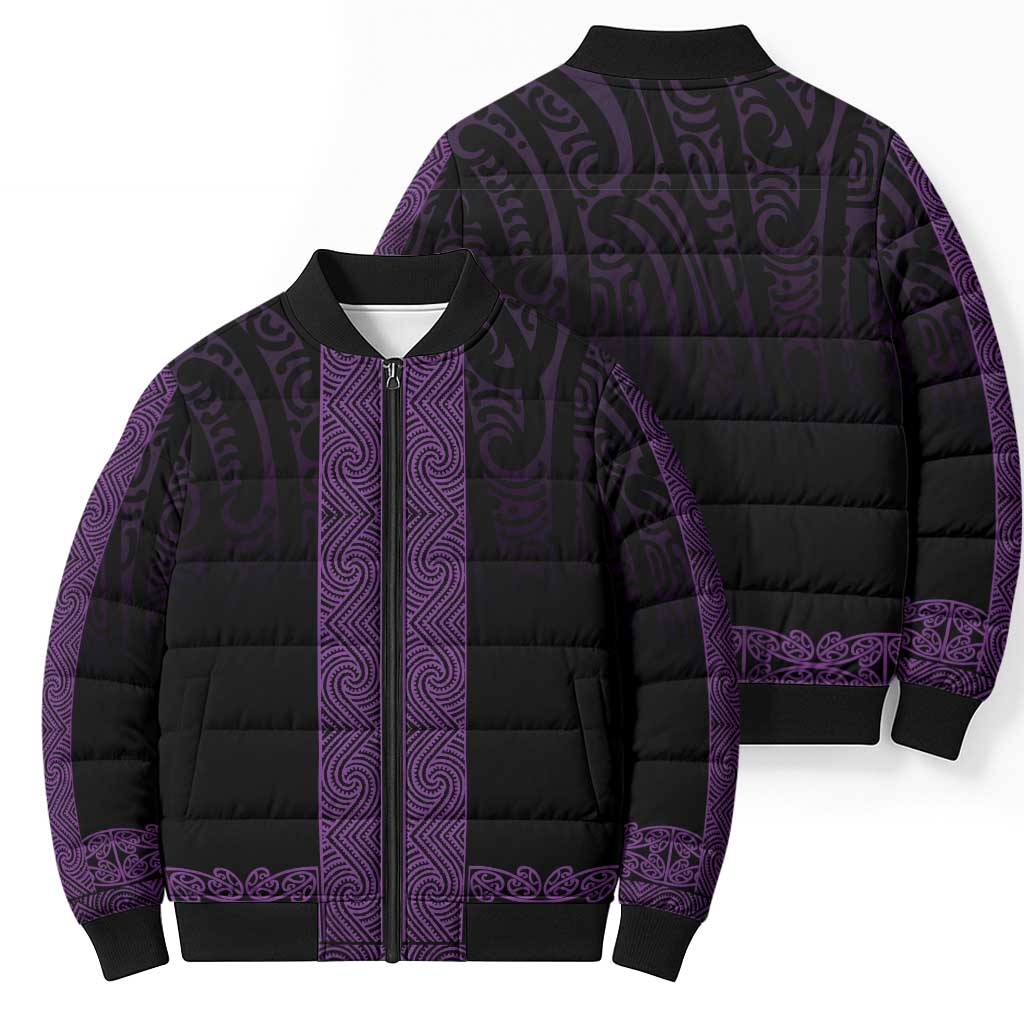 New Zealand Maori Kowhaiwhai Bomber Puffer Jacket Waiporoporo Maui and Mangopare LT9 - Polynesian Pride