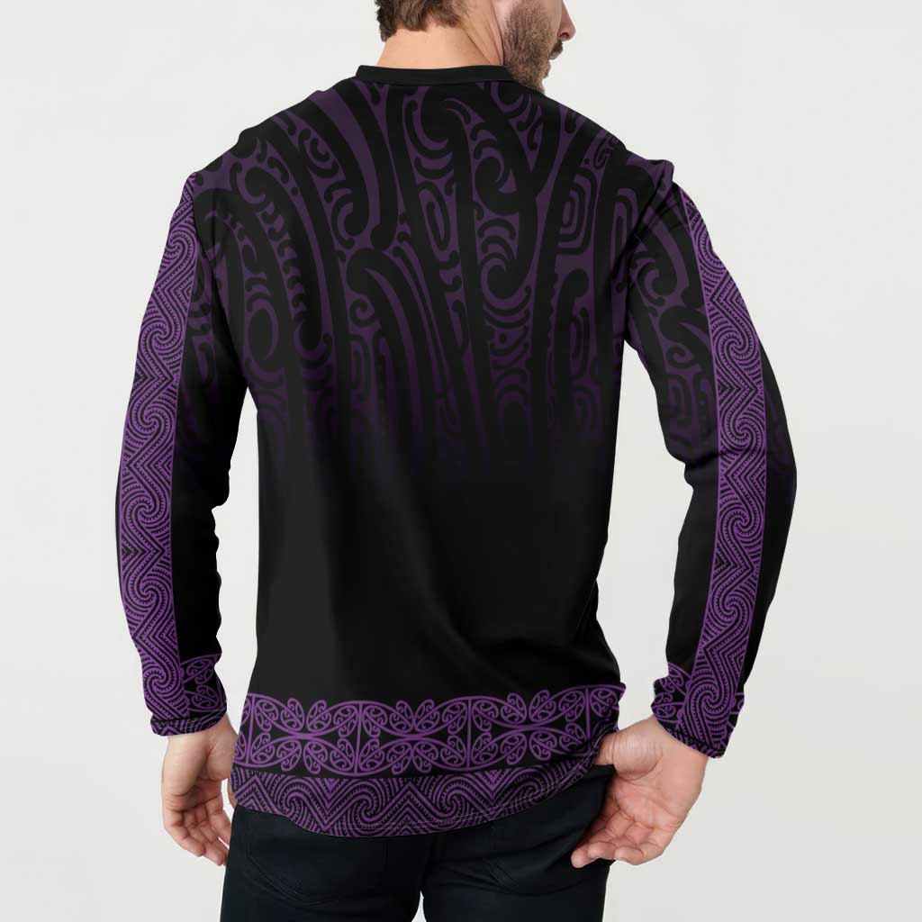 New Zealand Maori Kowhaiwhai Button Sweatshirt Waiporoporo Maui and Mangopare LT9 - Polynesian Pride