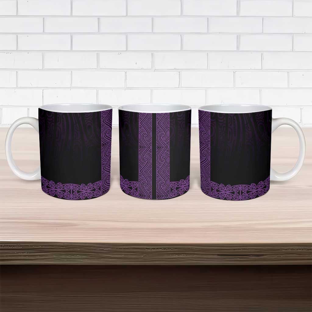 New Zealand Maori Kowhaiwhai Ceramic Mug Waiporoporo Maui and Mangopare LT9 - Polynesian Pride