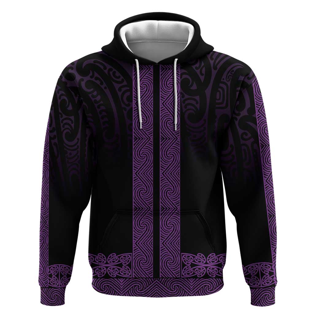 New Zealand Maori Kowhaiwhai Hoodie Waiporoporo Maui and Mangopare LT9 Pullover Hoodie Purple - Polynesian Pride
