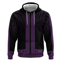 New Zealand Maori Kowhaiwhai Hoodie Waiporoporo Maui and Mangopare LT9 Pullover Hoodie Purple - Polynesian Pride