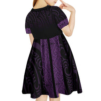 New Zealand Maori Kowhaiwhai Kid Short Sleeve Dress Waiporoporo Maui and Mangopare LT9 - Polynesian Pride
