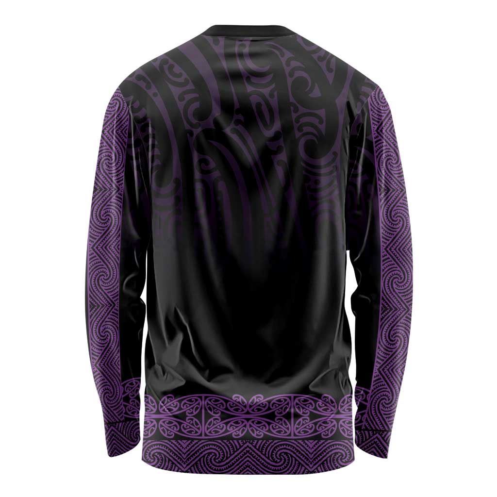 New Zealand Maori Kowhaiwhai Long Sleeve Shirt Waiporoporo Maui and Mangopare LT9 - Polynesian Pride
