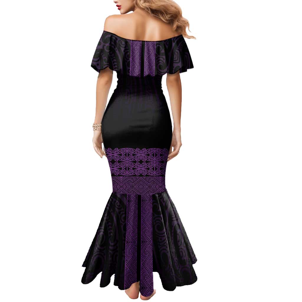 New Zealand Maori Kowhaiwhai Mermaid Dress Waiporoporo Maui and Mangopare LT9 - Polynesian Pride