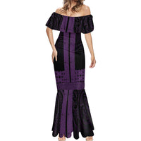 New Zealand Maori Kowhaiwhai Mermaid Dress Waiporoporo Maui and Mangopare LT9 - Polynesian Pride