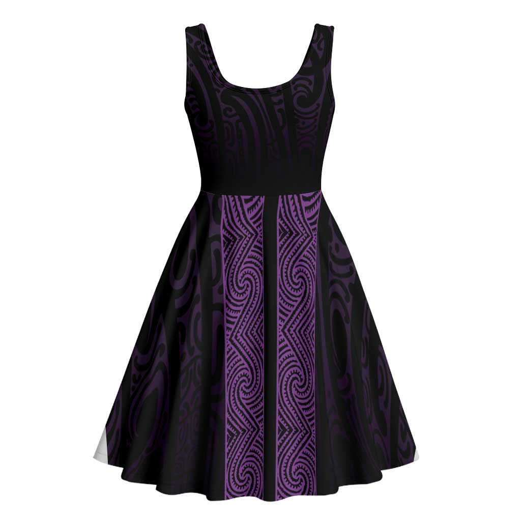 New Zealand Maori Kowhaiwhai Midi Dress Waiporoporo Maui and Mangopare LT9 - Polynesian Pride