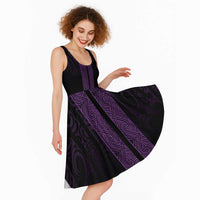 New Zealand Maori Kowhaiwhai Midi Dress Waiporoporo Maui and Mangopare LT9 - Polynesian Pride