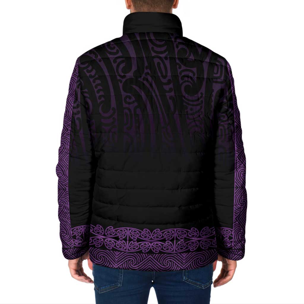 New Zealand Maori Kowhaiwhai Padded Jacket Waiporoporo Maui and Mangopare LT9 - Polynesian Pride