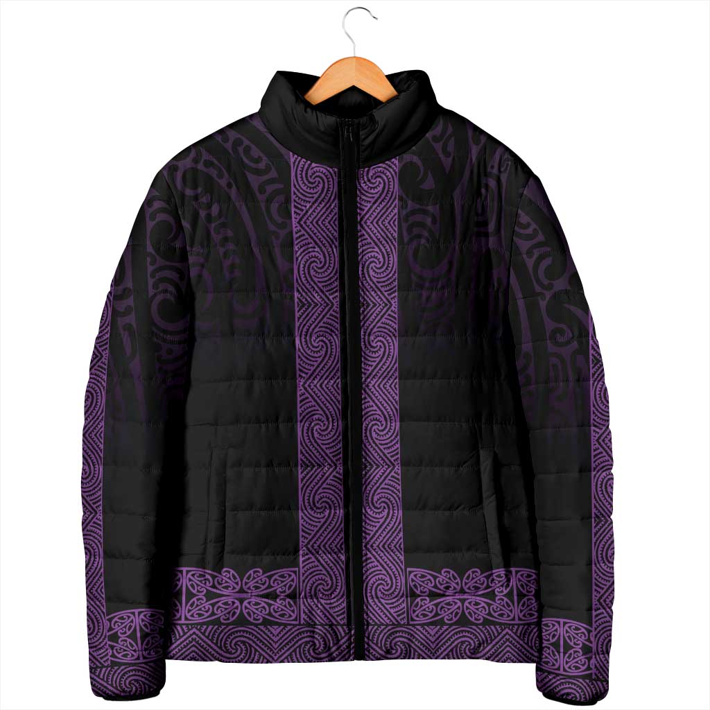 New Zealand Maori Kowhaiwhai Padded Jacket Waiporoporo Maui and Mangopare LT9 - Polynesian Pride