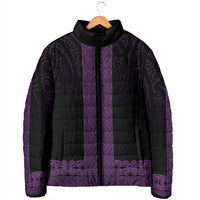 New Zealand Maori Kowhaiwhai Padded Jacket Waiporoporo Maui and Mangopare LT9 - Polynesian Pride