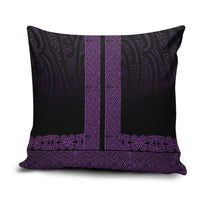 New Zealand Maori Kowhaiwhai Pillow Cover Waiporoporo Maui and Mangopare LT9 Purple - Polynesian Pride