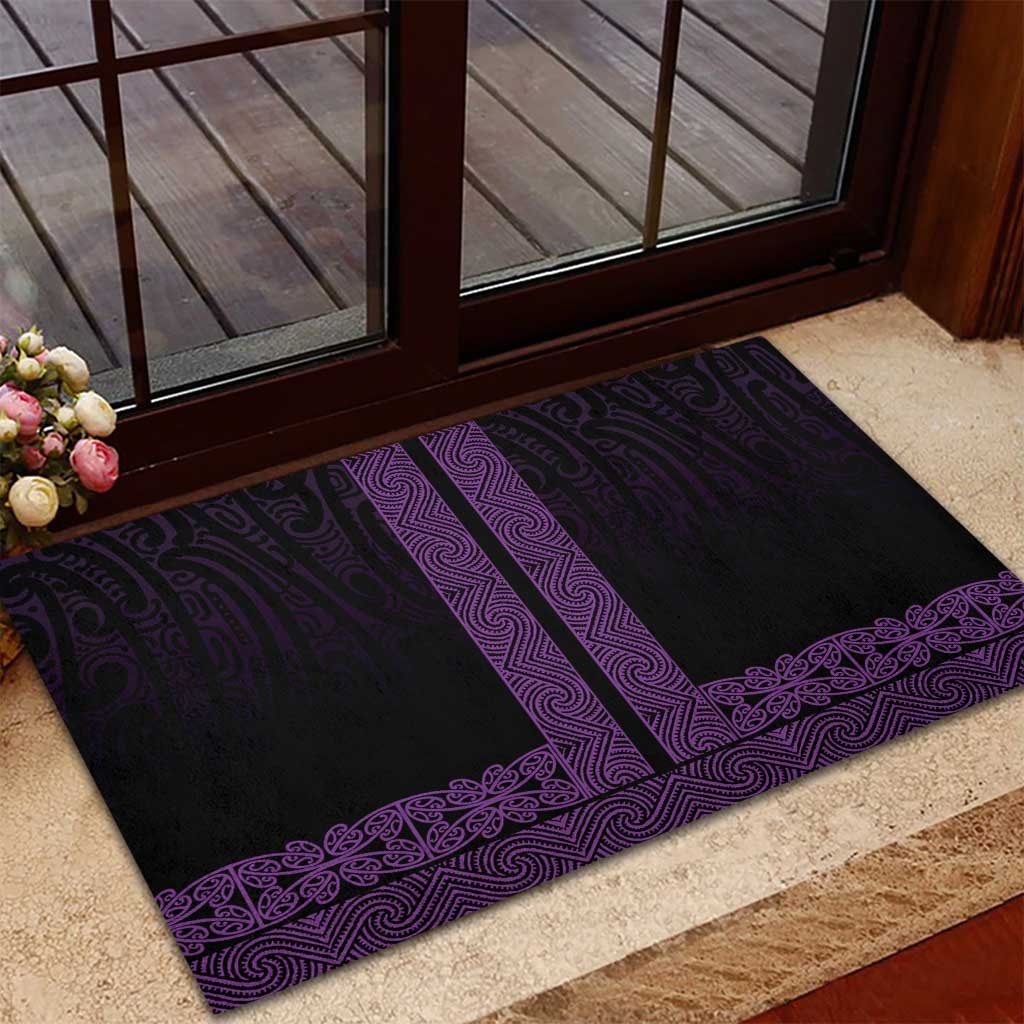 New Zealand Maori Kowhaiwhai Rubber Doormat Waiporoporo Maui and Mangopare LT9 - Polynesian Pride