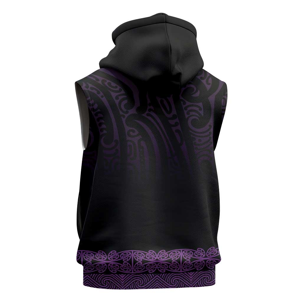 New Zealand Maori Kowhaiwhai Sleeveless Hoodie Waiporoporo Maui and Mangopare LT9 - Polynesian Pride