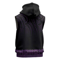 New Zealand Maori Kowhaiwhai Sleeveless Hoodie Waiporoporo Maui and Mangopare LT9 - Polynesian Pride