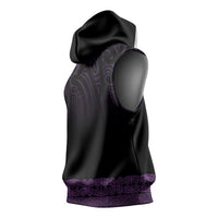 New Zealand Maori Kowhaiwhai Sleeveless Hoodie Waiporoporo Maui and Mangopare LT9 - Polynesian Pride