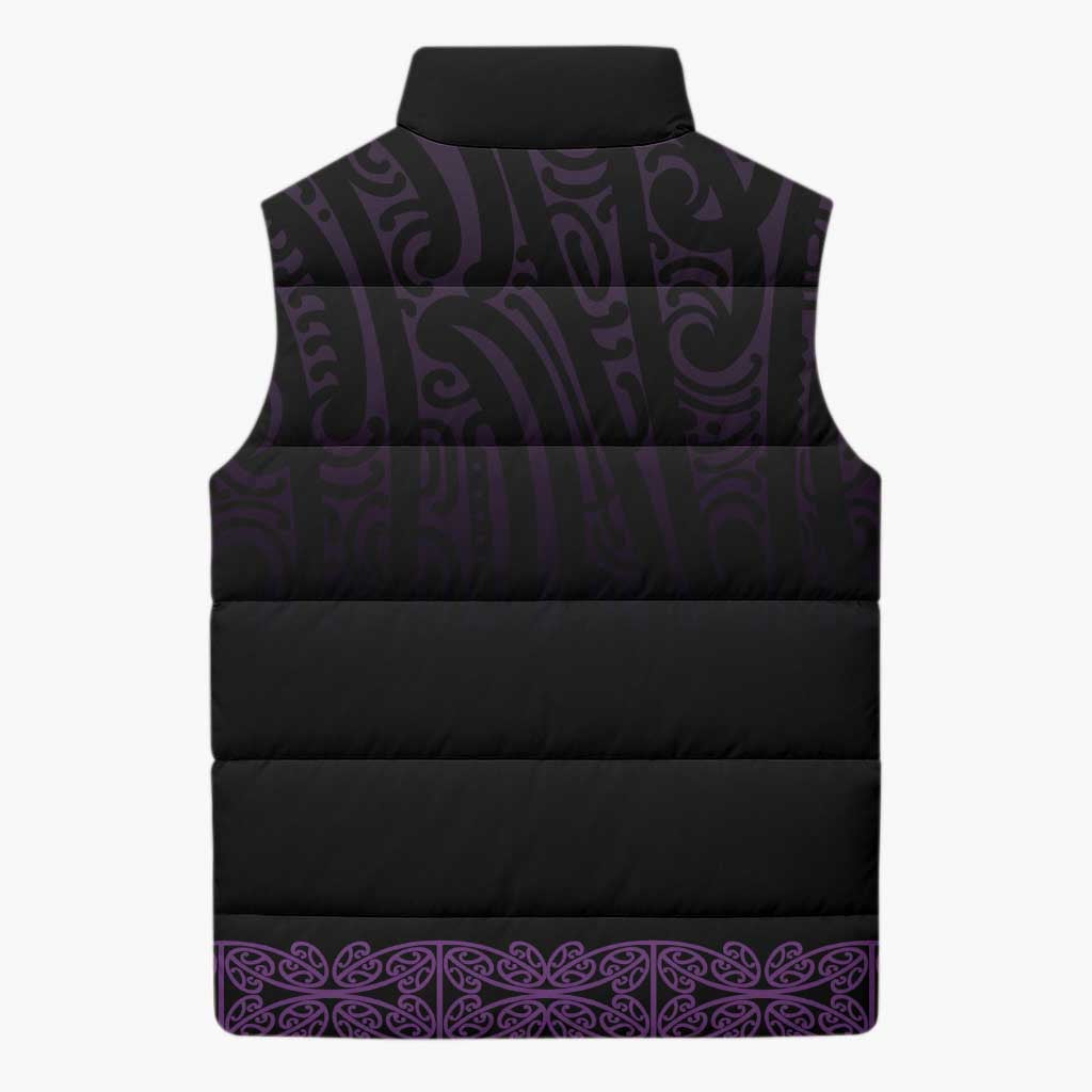 New Zealand Maori Kowhaiwhai Sleeveless Puffer Jacket Waiporoporo Maui and Mangopare LT9 - Polynesian Pride