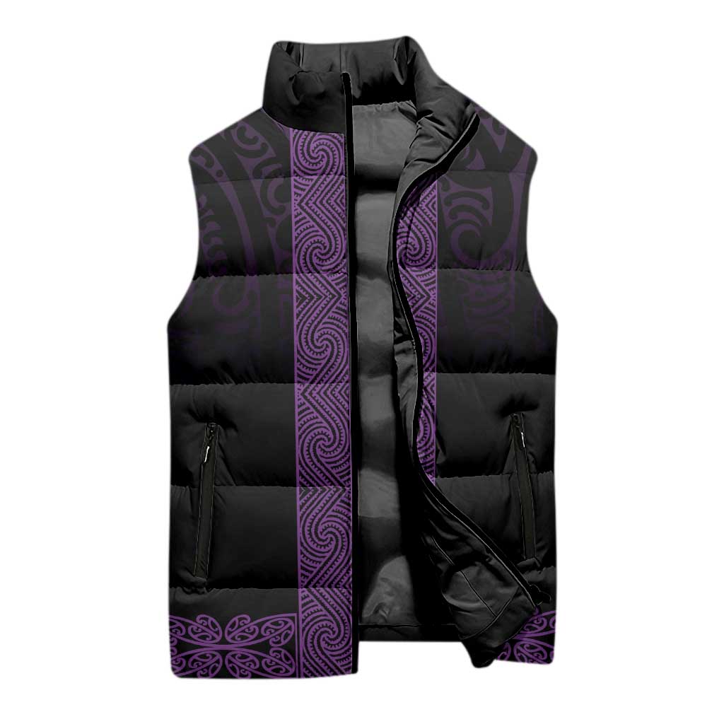 New Zealand Maori Kowhaiwhai Sleeveless Puffer Jacket Waiporoporo Maui and Mangopare LT9 - Polynesian Pride