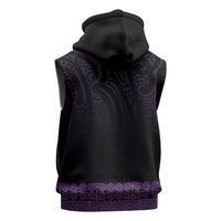 New Zealand Maori Kowhaiwhai Sleeveless Zip Hoodie Waiporoporo Maui and Mangopare LT9 - Polynesian Pride
