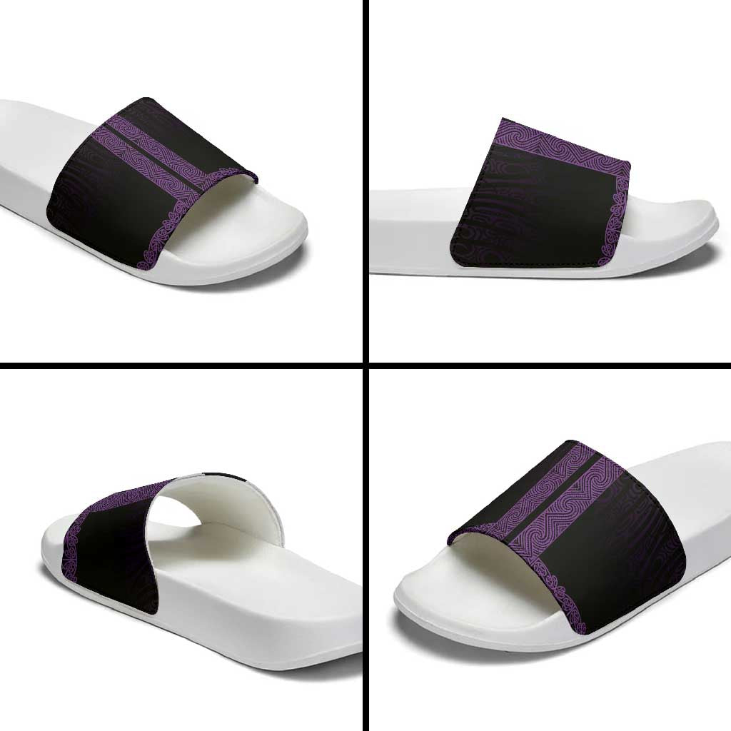 New Zealand Maori Kowhaiwhai Slide Sandals Waiporoporo Maui and Mangopare LT9 - Polynesian Pride