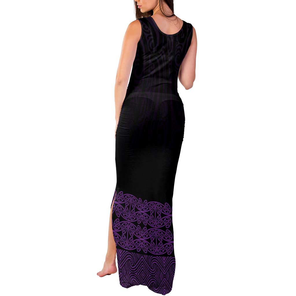 New Zealand Maori Kowhaiwhai Tank Maxi Dress Waiporoporo Maui and Mangopare LT9 - Polynesian Pride