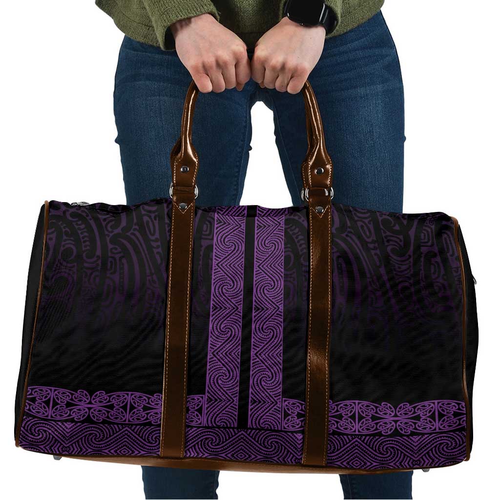 New Zealand Maori Kowhaiwhai Travel Bag Waiporoporo Maui and Mangopare LT9 Purple - Polynesian Pride