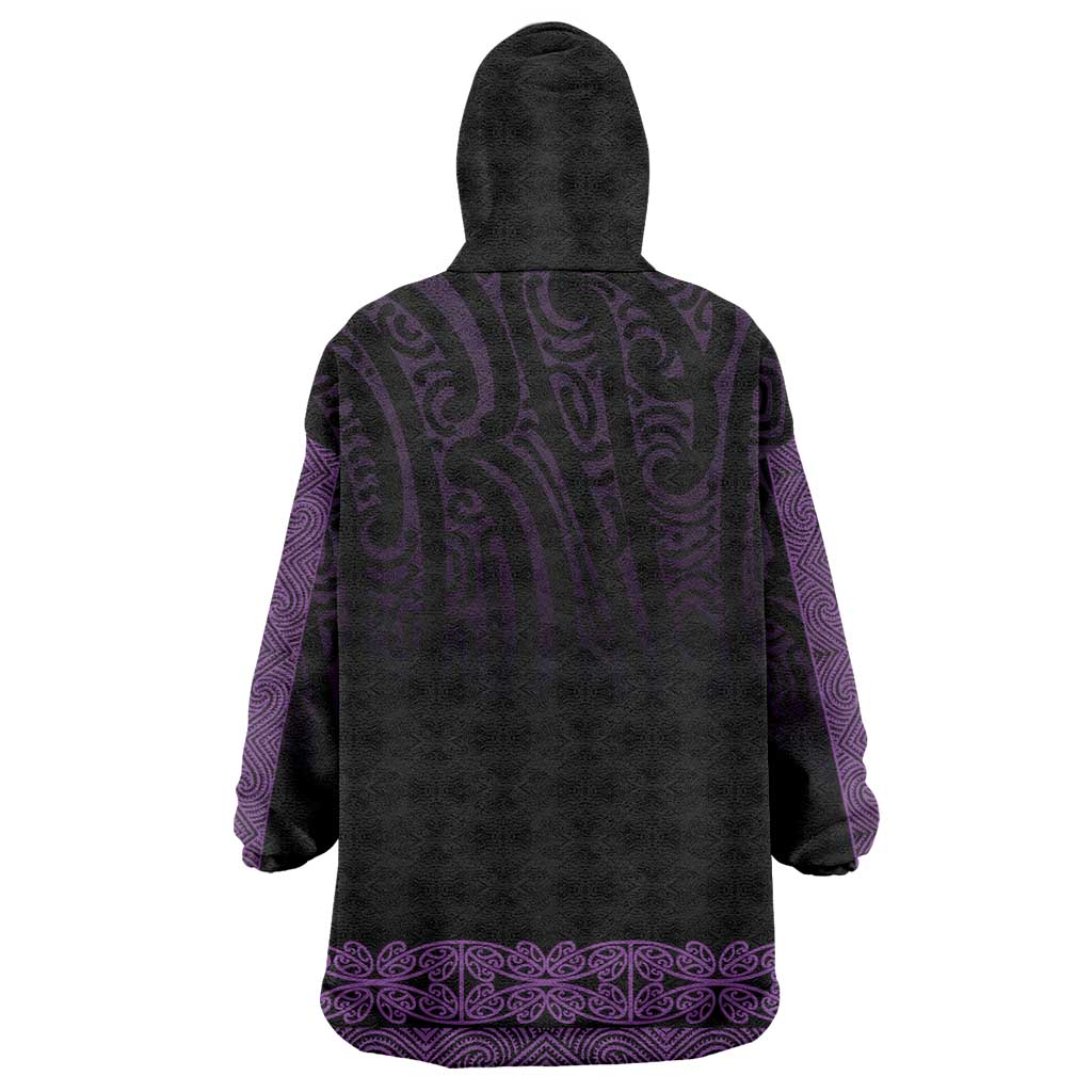 New Zealand Maori Kowhaiwhai Wearable Blanket Hoodie Waiporoporo Maui and Mangopare LT9 - Polynesian Pride