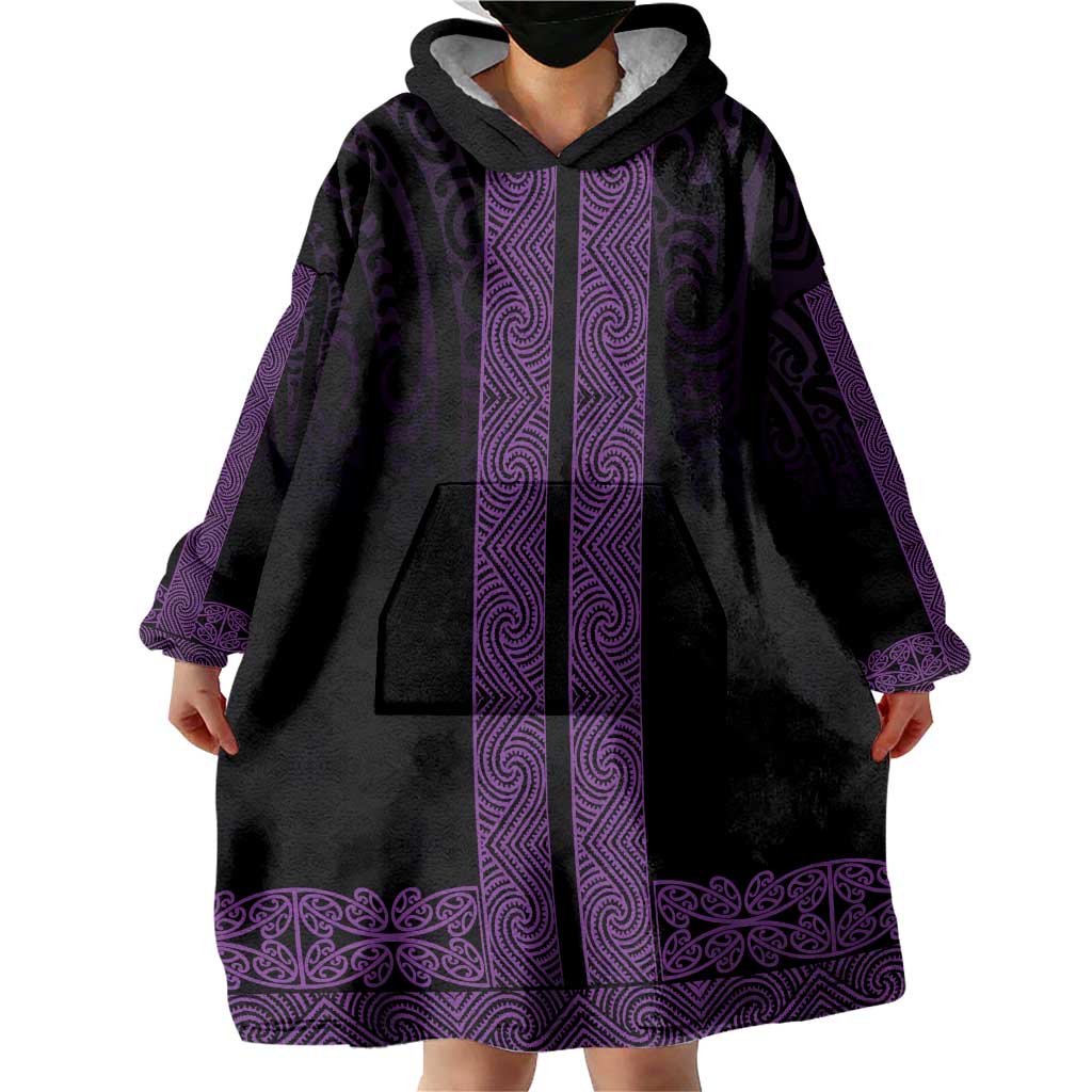 New Zealand Maori Kowhaiwhai Wearable Blanket Hoodie Waiporoporo Maui and Mangopare LT9 - Polynesian Pride