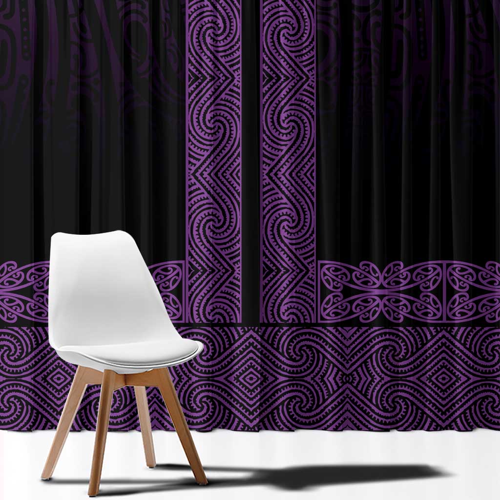 New Zealand Maori Kowhaiwhai Window Curtain Waiporoporo Maui and Mangopare LT9 - Polynesian Pride