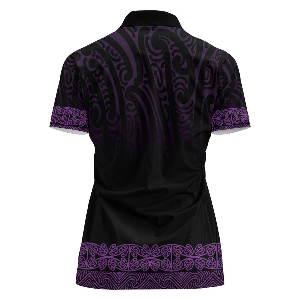 New Zealand Maori Kowhaiwhai Women Polo Shirt Waiporoporo Maui and Mangopare LT9 - Polynesian Pride