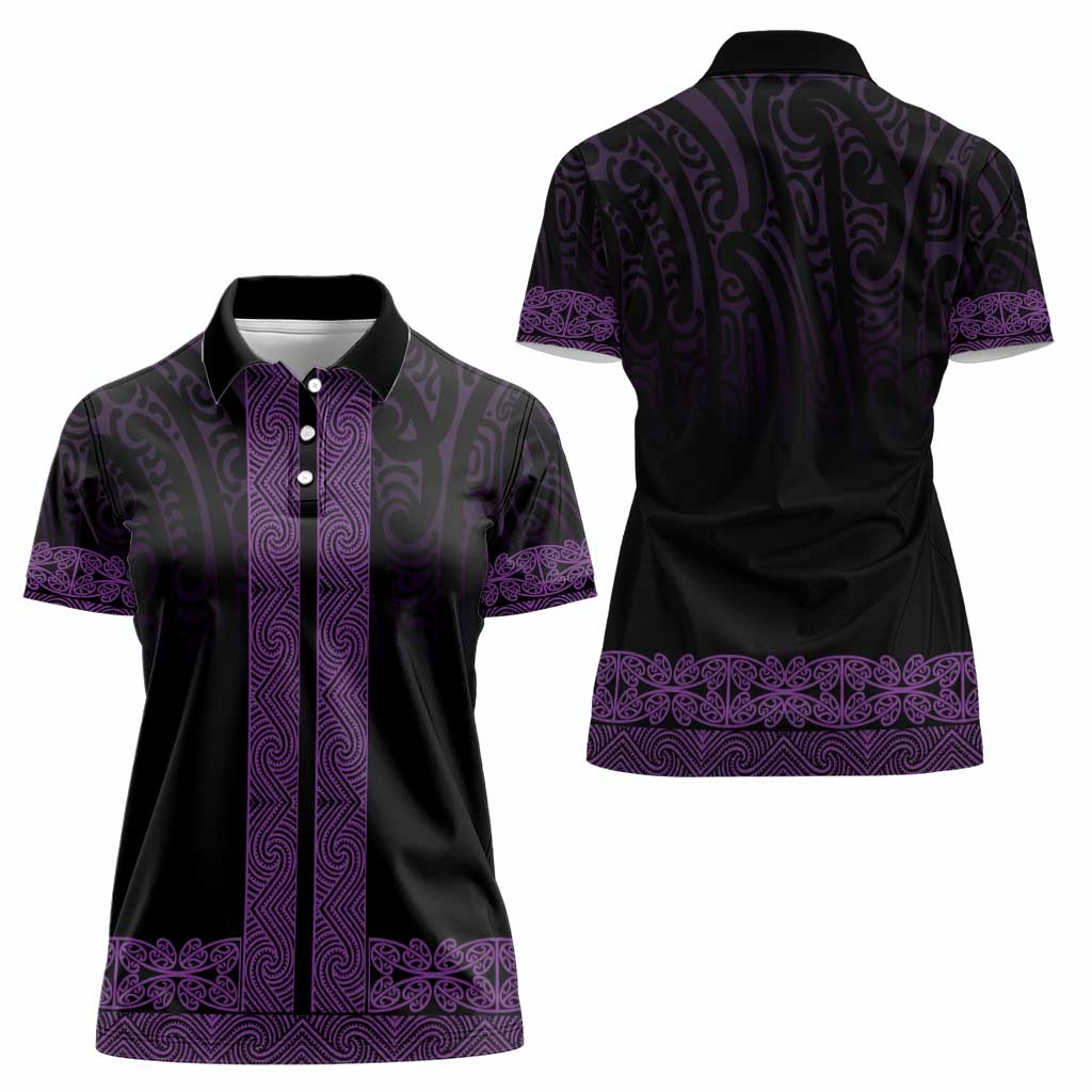 New Zealand Maori Kowhaiwhai Women Polo Shirt Waiporoporo Maui and Mangopare LT9 - Polynesian Pride