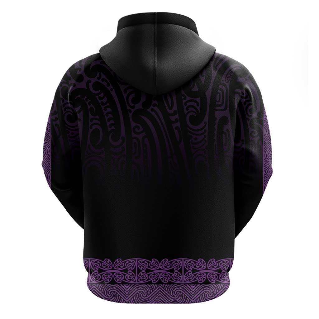 New Zealand Maori Kowhaiwhai Zip Hoodie Waiporoporo Maui and Mangopare LT9 - Polynesian Pride