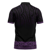 New Zealand Maori Kowhaiwhai Zipper Polo Shirt Waiporoporo Maui and Mangopare LT9 - Polynesian Pride