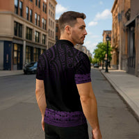 New Zealand Maori Kowhaiwhai Zipper Polo Shirt Waiporoporo Maui and Mangopare LT9 - Polynesian Pride