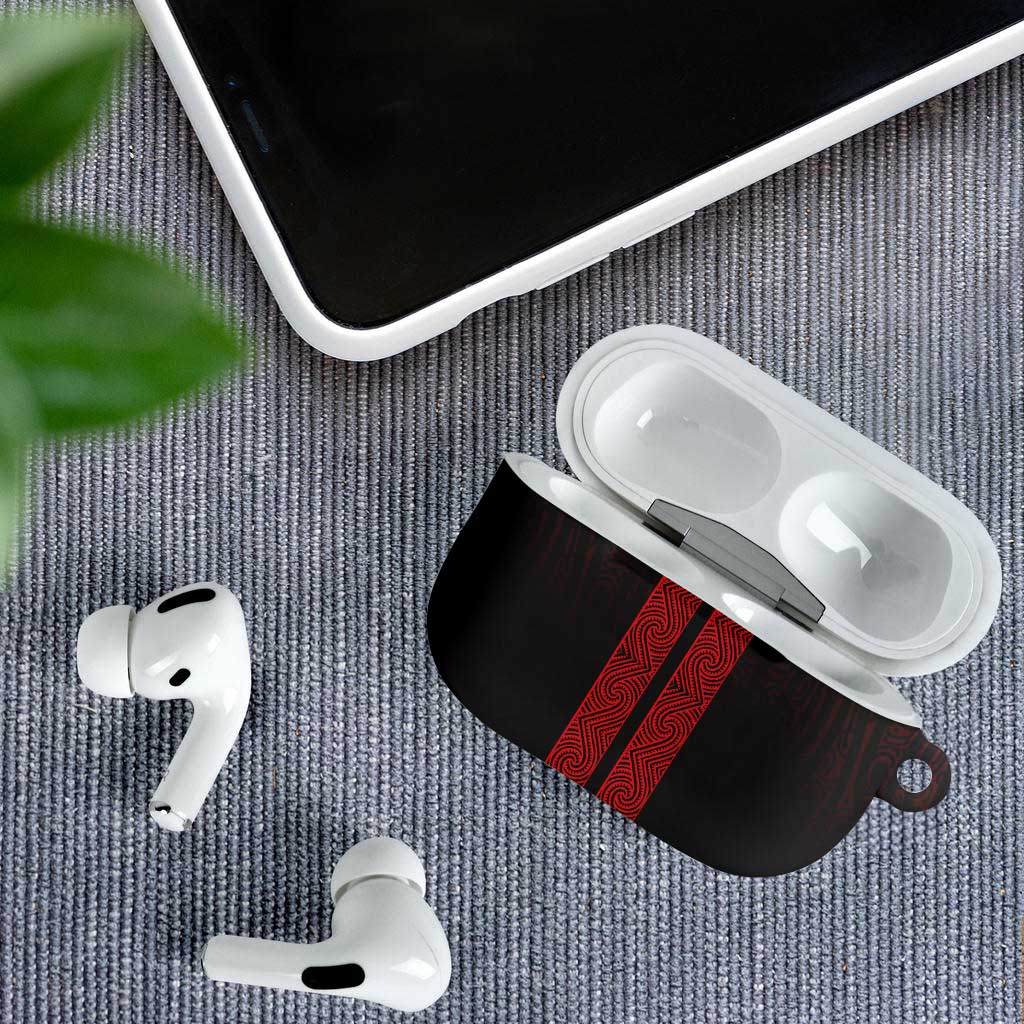 New Zealand Maori Kowhaiwhai AirPods Case Whero Maui and Mangopare LT9 - Polynesian Pride