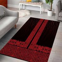 New Zealand Maori Kowhaiwhai Area Rug Whero Maui and Mangopare