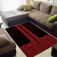New Zealand Maori Kowhaiwhai Area Rug Whero Maui and Mangopare