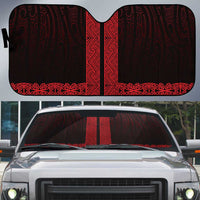 New Zealand Maori Kowhaiwhai Auto Sun Shade Whero Maui and Mangopare LT9 Red - Polynesian Pride