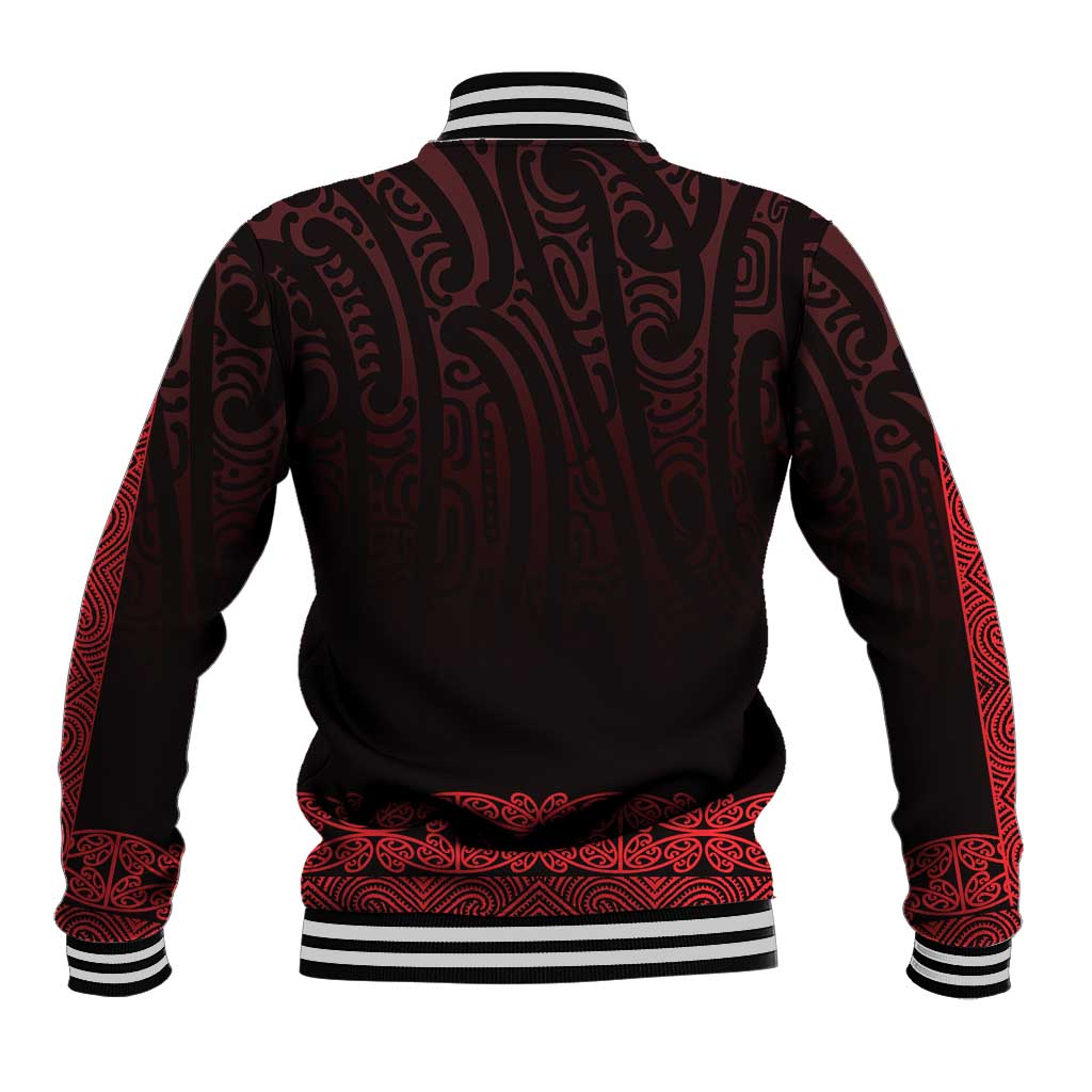 New Zealand Maori Kowhaiwhai Baseball Jacket Whero Maui and Mangopare LT9 - Polynesian Pride