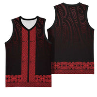 New Zealand Maori Kowhaiwhai Basketball Jersey Whero Maui and Mangopare LT9 - Polynesian Pride