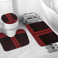 New Zealand Maori Kowhaiwhai Bathroom Set Whero Maui and Mangopare LT9 Mat Set Only (3 pcs) One Size Red - Polynesian Pride