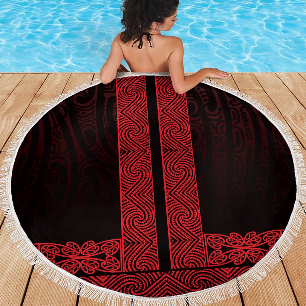 New Zealand Maori Kowhaiwhai Beach Blanket Whero Maui and Mangopare LT9 - Polynesian Pride