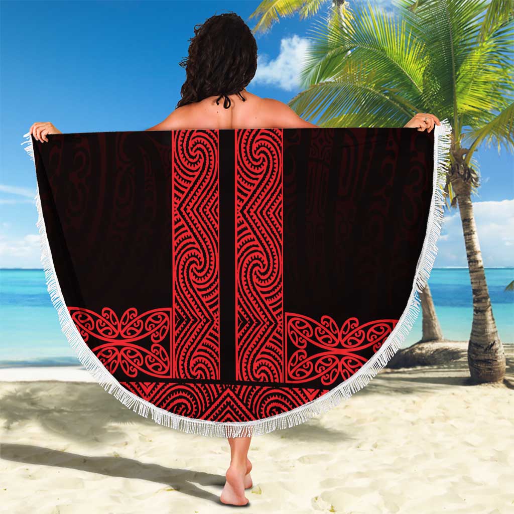 New Zealand Maori Kowhaiwhai Beach Blanket Whero Maui and Mangopare LT9 - Polynesian Pride