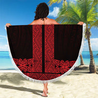 New Zealand Maori Kowhaiwhai Beach Blanket Whero Maui and Mangopare LT9 - Polynesian Pride