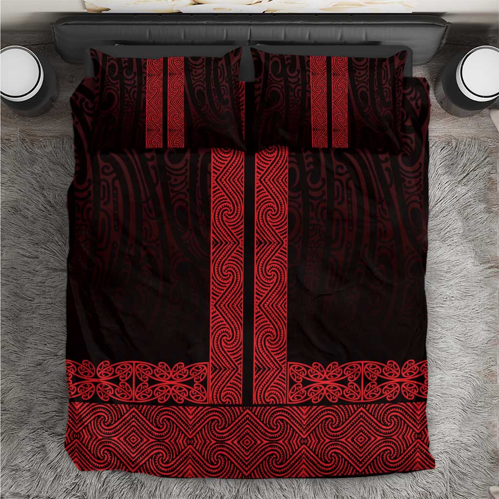 New Zealand Maori Kowhaiwhai Bedding Set Whero Maui and Mangopare LT9 Red - Polynesian Pride