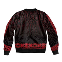 New Zealand Maori Kowhaiwhai Bomber Jacket Whero Maui and Mangopare LT9 - Polynesian Pride