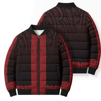 New Zealand Maori Kowhaiwhai Bomber Puffer Jacket Whero Maui and Mangopare LT9 - Polynesian Pride