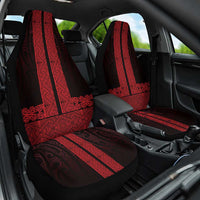 New Zealand Maori Kowhaiwhai Car Seat Cover Whero Maui and Mangopare LT9 One Size Red - Polynesian Pride
